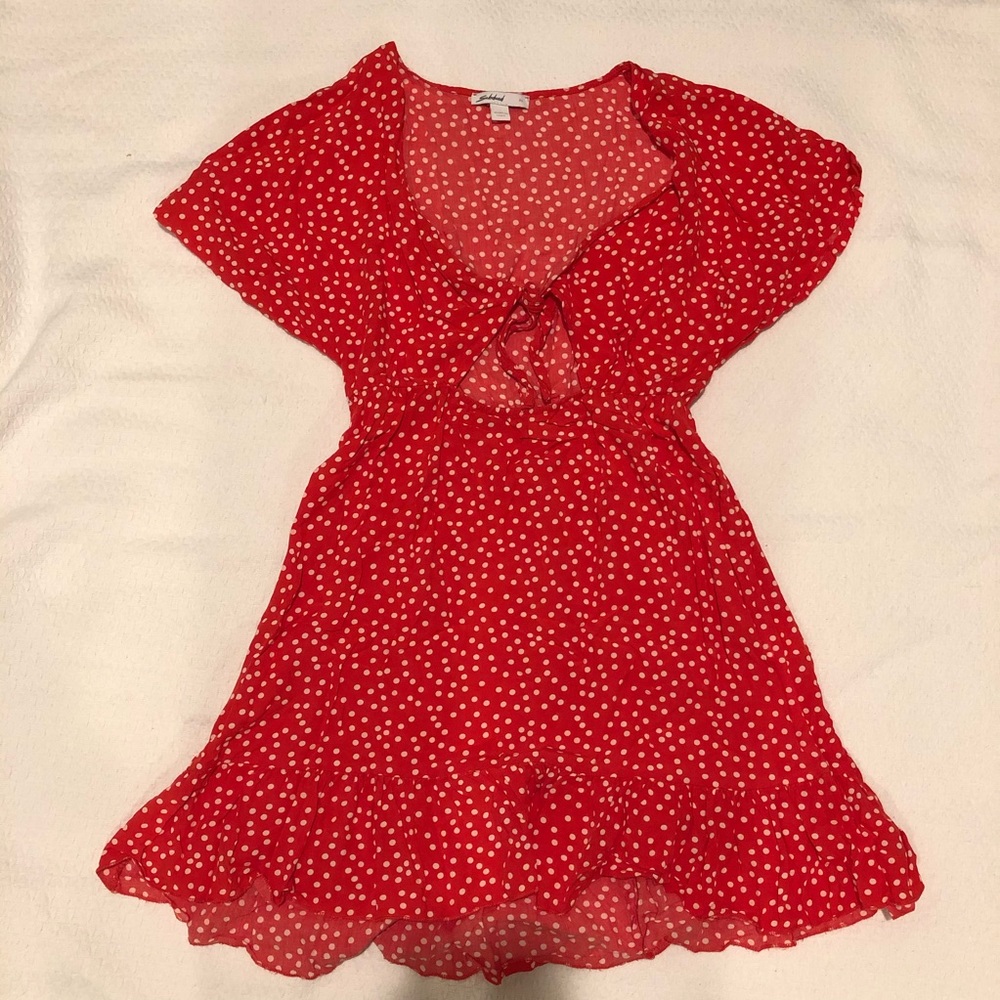 Red polka dot sundress